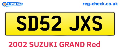 SD52JXS are the vehicle registration plates.