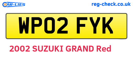 WP02FYK are the vehicle registration plates.