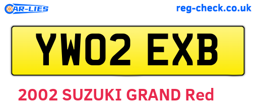 YW02EXB are the vehicle registration plates.