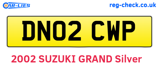 DN02CWP are the vehicle registration plates.