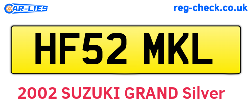 HF52MKL are the vehicle registration plates.
