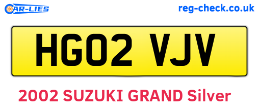 HG02VJV are the vehicle registration plates.
