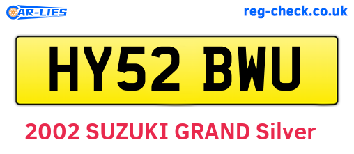 HY52BWU are the vehicle registration plates.