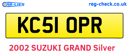 KC51OPR are the vehicle registration plates.