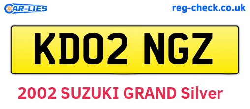 KD02NGZ are the vehicle registration plates.