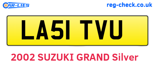 LA51TVU are the vehicle registration plates.
