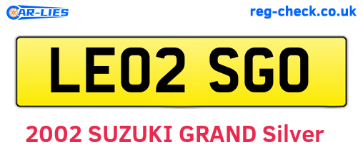 LE02SGO are the vehicle registration plates.