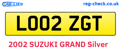 LO02ZGT are the vehicle registration plates.