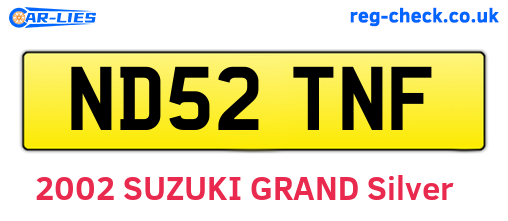 ND52TNF are the vehicle registration plates.
