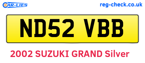 ND52VBB are the vehicle registration plates.