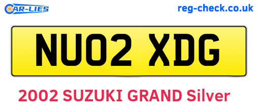 NU02XDG are the vehicle registration plates.