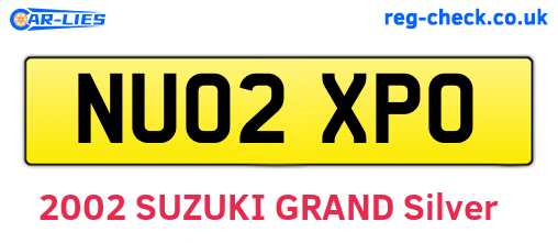 NU02XPO are the vehicle registration plates.