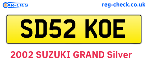 SD52KOE are the vehicle registration plates.