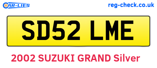 SD52LME are the vehicle registration plates.