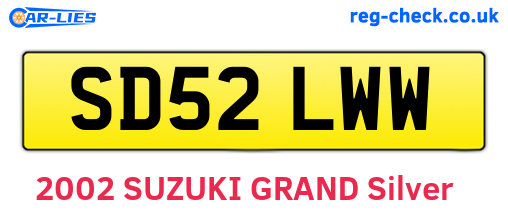 SD52LWW are the vehicle registration plates.