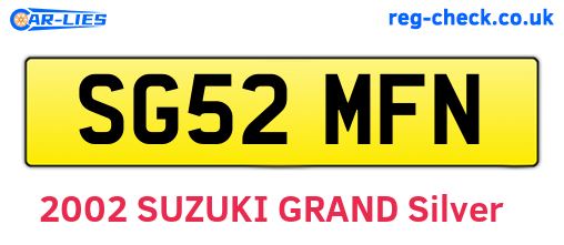 SG52MFN are the vehicle registration plates.