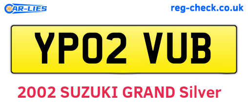 YP02VUB are the vehicle registration plates.
