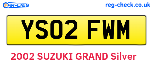 YS02FWM are the vehicle registration plates.