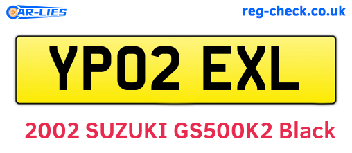 YP02EXL are the vehicle registration plates.