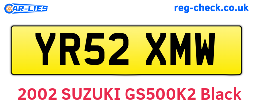 YR52XMW are the vehicle registration plates.