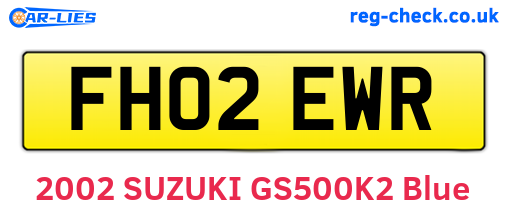 FH02EWR are the vehicle registration plates.