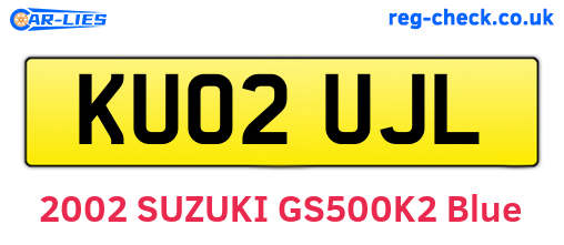 KU02UJL are the vehicle registration plates.