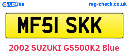 MF51SKK are the vehicle registration plates.