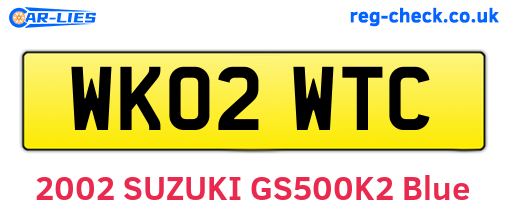 WK02WTC are the vehicle registration plates.