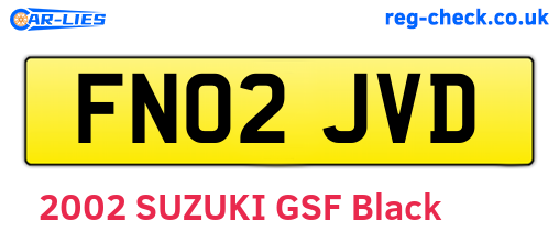 FN02JVD are the vehicle registration plates.