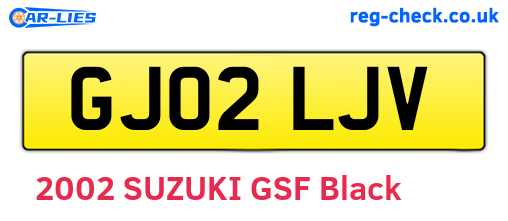 GJ02LJV are the vehicle registration plates.