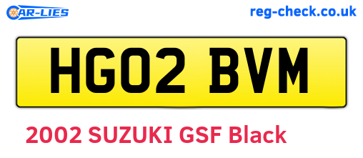HG02BVM are the vehicle registration plates.
