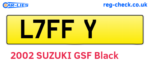 L7FFY are the vehicle registration plates.