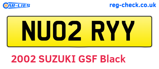 NU02RYY are the vehicle registration plates.