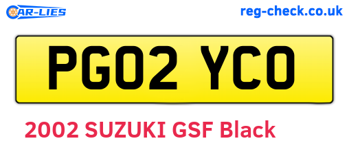 PG02YCO are the vehicle registration plates.