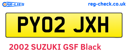 PY02JXH are the vehicle registration plates.