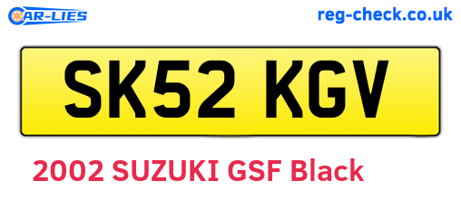 SK52KGV are the vehicle registration plates.