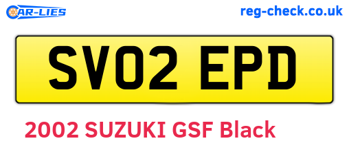 SV02EPD are the vehicle registration plates.