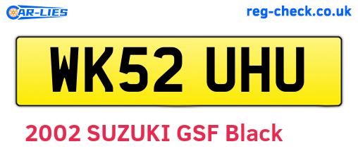 WK52UHU are the vehicle registration plates.