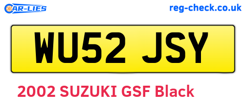 WU52JSY are the vehicle registration plates.