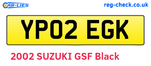 YP02EGK are the vehicle registration plates.