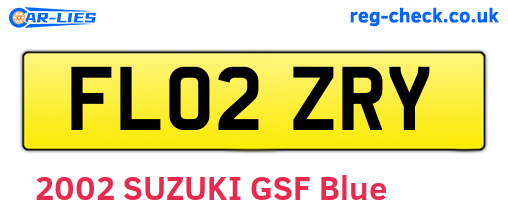 FL02ZRY are the vehicle registration plates.