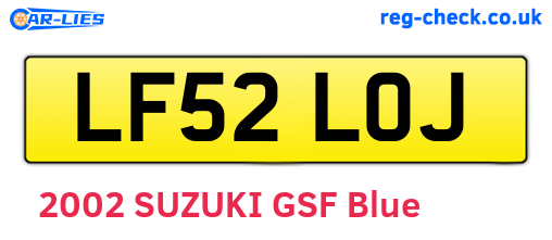 LF52LOJ are the vehicle registration plates.