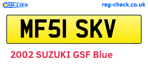MF51SKV are the vehicle registration plates.