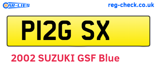 P12GSX are the vehicle registration plates.