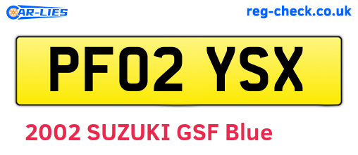 PF02YSX are the vehicle registration plates.