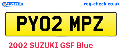 PY02MPZ are the vehicle registration plates.