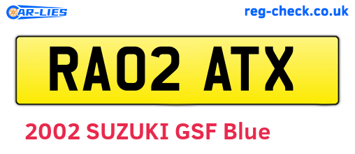 RA02ATX are the vehicle registration plates.