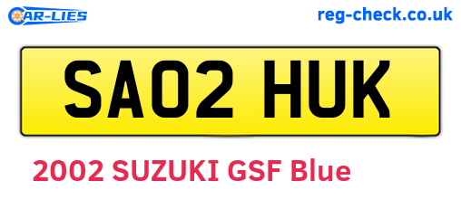 SA02HUK are the vehicle registration plates.