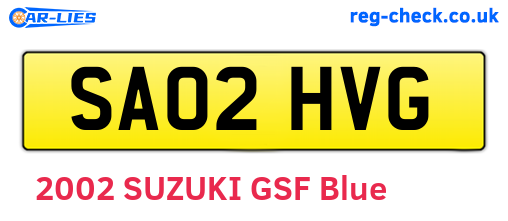 SA02HVG are the vehicle registration plates.