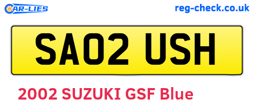 SA02USH are the vehicle registration plates.